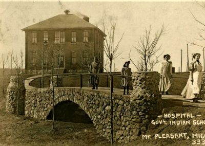 Mt. Pleasant Government Indian School Hospital (Postcard). Courtesy of Little Traverse Bay Bands of Odawa Indians Archives.